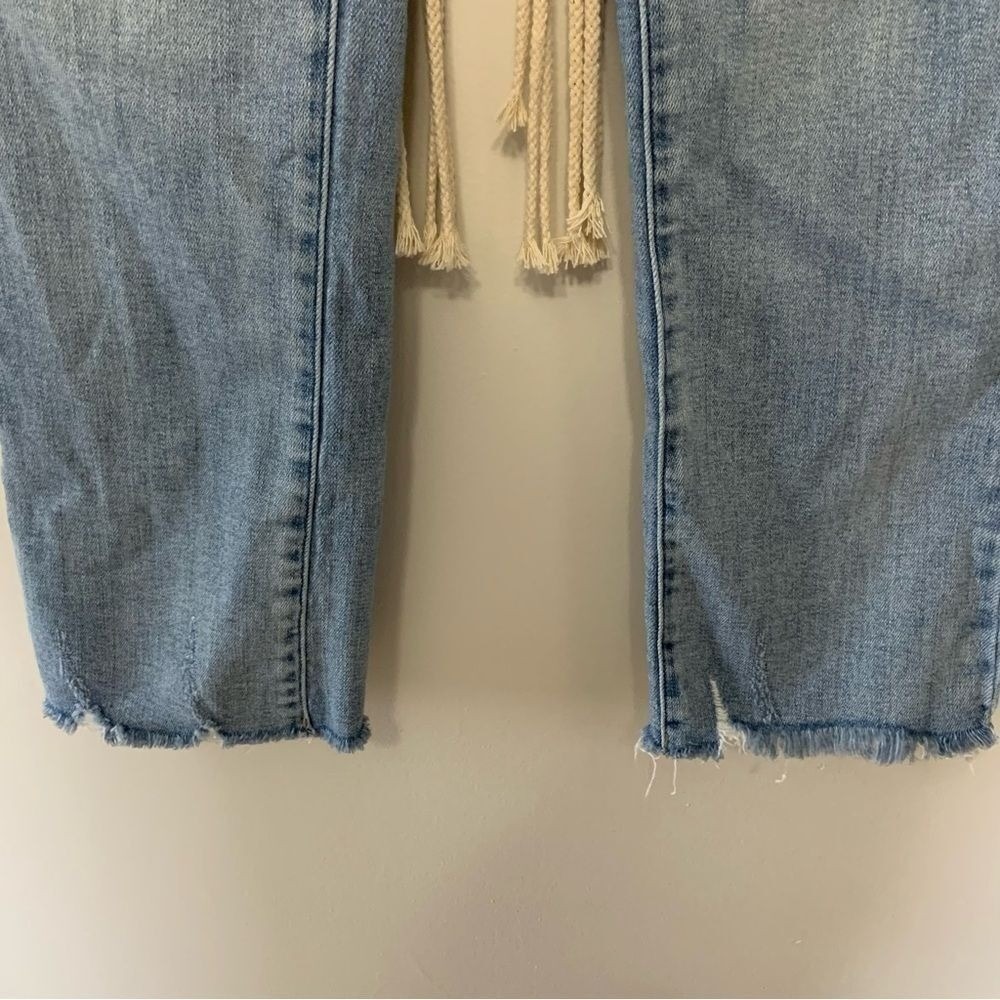 RISEN JEANS High Rise Distressed Raw Hem Straight Leg Jeans Size 5 / 27 - Picture 3 of 16